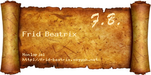 Frid Beatrix névjegykártya